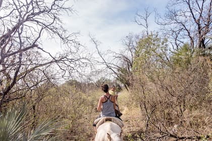 La cabalgata entre médanos y al borde del mar
