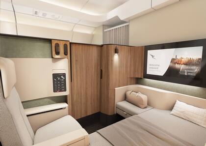 La cabina First Class de Qantas, en lo que será vuelo más largo del mundo