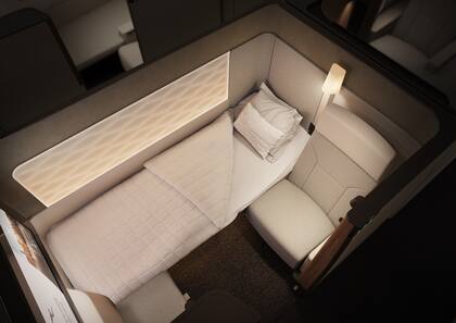 La cabina First Class de Qantas, en lo que será vuelo más largo del mundo