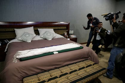 La cama de Evo Morales en la Casa Grande del Pueblo