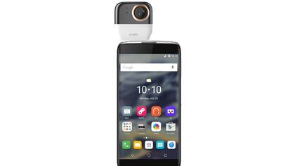 La cámara 360 de Alcatel se puede conectar en forma directa al teléfono; no tiene batería ni almacenamiento propio