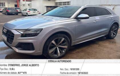 La camioneta Audi Q8, dominio AE554ZD, estaba a nombre de Asensio pero era utilizada por D’Onofrio