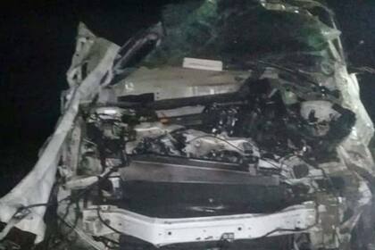 Así quedó la camioneta en la que viajaba el músico con su manager, la corista y el trompetista de su banda