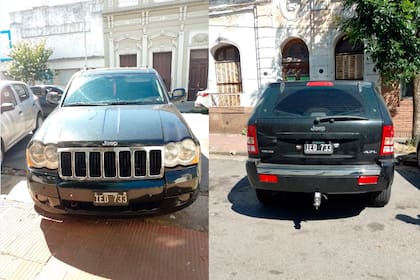 La camioneta Jeep en la que escaparon los detenidos