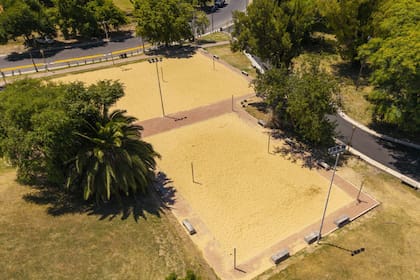 La cancha de beach voley en Palermo