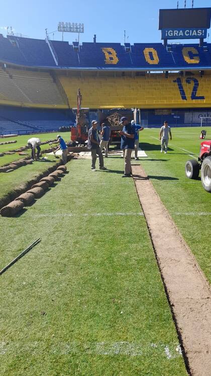 La cancha estará lista para principios de febrero, según el jefe de la obra