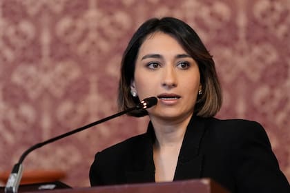 La canciller colombiana, Laura Sarabia, en una conferencia de prensa
