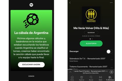 La canción cábala de la Argentina, según Spotify, para este Mundial