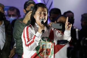 Keiko Fujimori anunció que no va a reconocer una victoria de Pedro Castillo