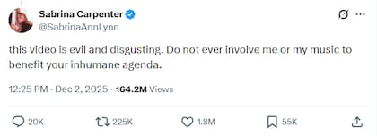 La cantante de "Juno" mostró su rechazo al uso de la Casa Blanca de sus canciones