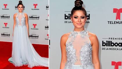 La cantante Sofia Reyes optó por un look princesa para pasar por la alfombra roja de los premios