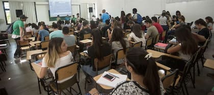 Una clase en la Universidad Nacional de La Plata 