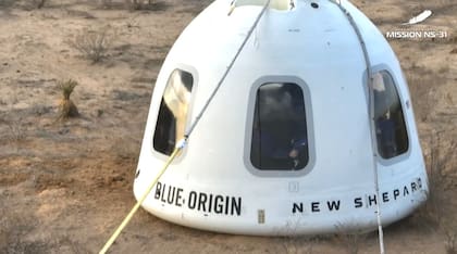 La cápsula de Blue Origin tocó tierra