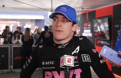 La cara de fastidio de Franco Colapinto tras el Gran Premio de China.