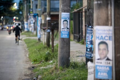 La cara de Massa, repetida hasta el cansancio en las calles de La Matanza