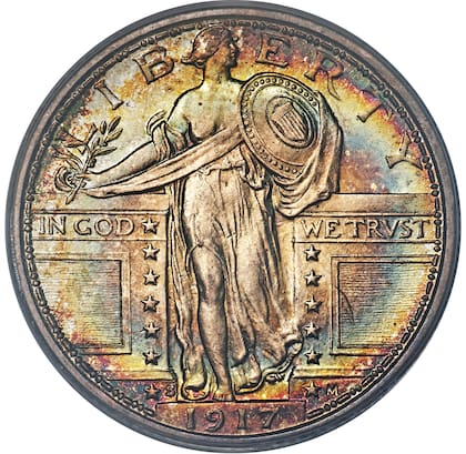 La característica distintiva se observa en la cabeza de la Libertad con detalles bien definidos