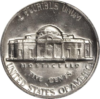 La característica que la hace única se encuentra en el reverso, más precisamente en la imagen de la residencia de Jefferson