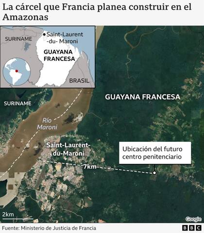 La cárcel que Francia planea construir en el Amazonas