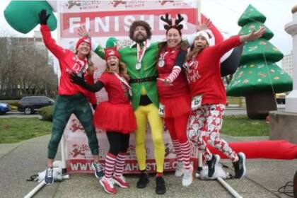 La carrera de Papá Noel, el evento navideño deportivo que se celebra en Galveston