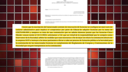 La carta al entonces presidente interventor de la empresa, Eduardo González