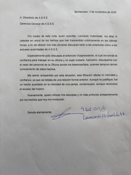 La carta de Hofemblatt