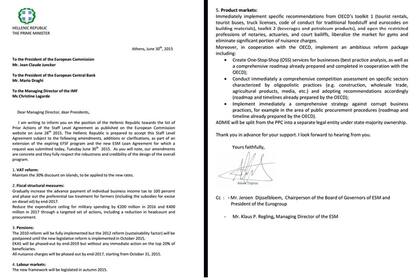 La carta de Alexis Tsipras