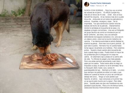 La carta de Fausto en Facebook: superó las 110 mil reacciones, 42 mil compartidos y 14 mil comentarios.