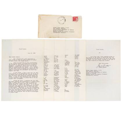 La carta de Frank Sinatra al padre Roger Schmit en 1964. Foto cedida por la casa de subastas Bonhams.
Cortesía de Bonhams