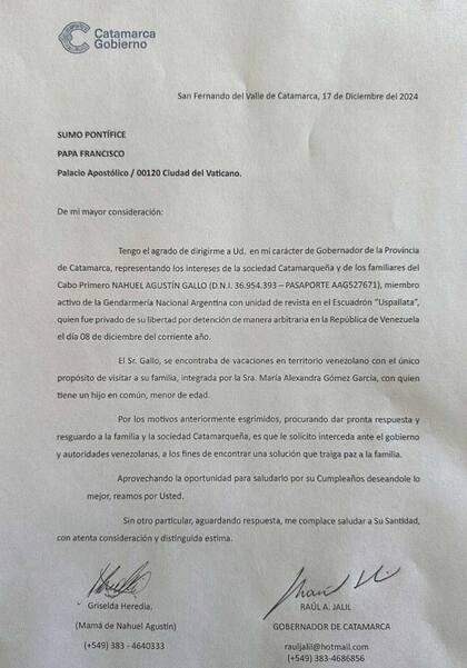 La carta de Jalil al Papa