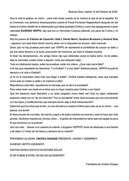 La carta de la familia