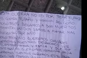 Qué dice el escalofriante mensaje que firmaron bandas narcos y que paralizó a Rosario