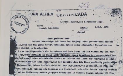 La carta de Lothar a Friedmann, en noviembre de 1959