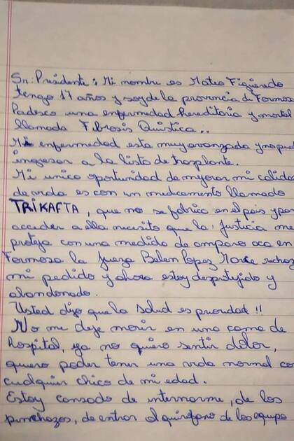 La carta de Mateo Figueredo a Alberto Fernández