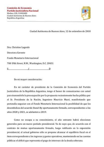 La carta de Moreno al FMI