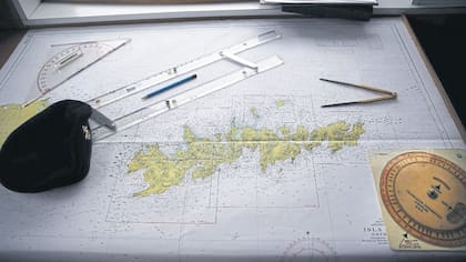 La carta de navegación de la zona