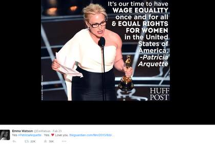 Su apoyo al discurso de Patricia Arquette