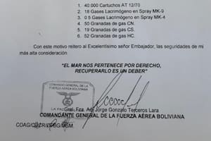 La respuesta del excomandante involucrado en la carta sobre el envío de armamento argentino a Bolivia