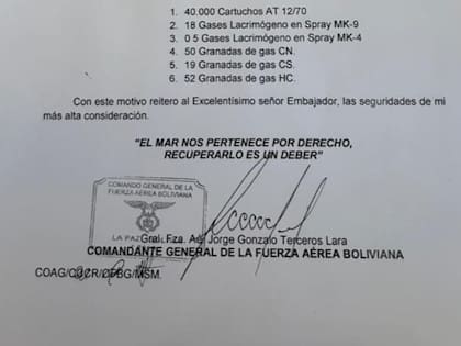 La carta que difundió la Cancillería de Bolivia y en la que se basan sus acusaciones contra el gobierno de Mauricio Macri