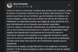 La emotiva carta que Enzo Fernández le escribió a Messi cuando tenía 15 años y el pedido especial: "Verte jugar..."