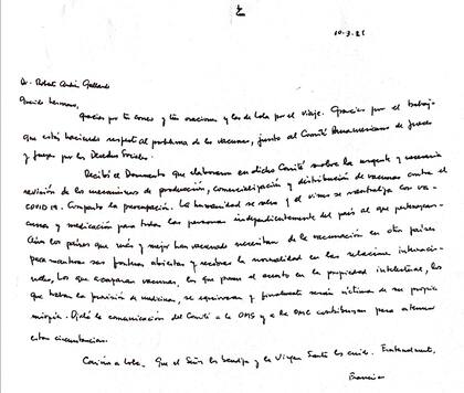 La carta que Francisco le envió al juez Gallardo
