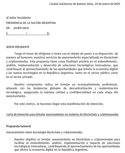La carta que Hayden Davis le envió a Javier Milei por el lanzamiento de $LIBRA
