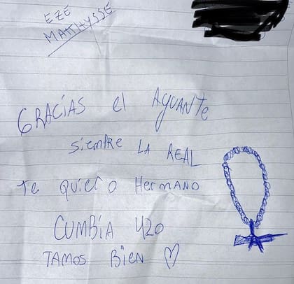 La carta que L-Gante le envió a un amigo estando detenido