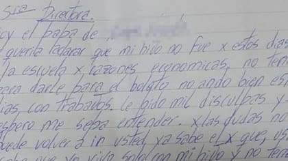 La carta que recibió la directora de la escuela en Tucumán