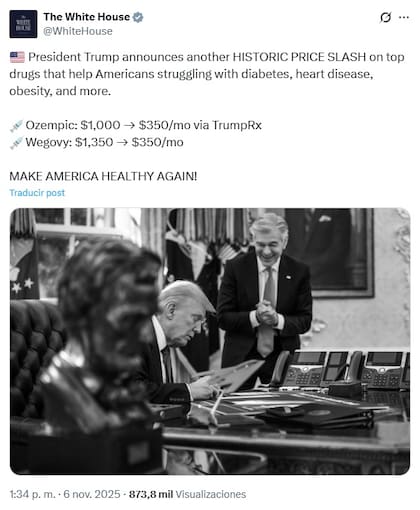 La Casa Blanca celebró la noticia en sus redes sociales (X/@WhiteHouse)