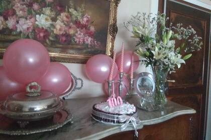 La casa de Delia preparada para el festejo