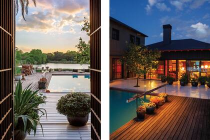 La casa de Eugenio Aguirre da a una laguna exclusiva, dentro del country La Diligencia, en Pilará