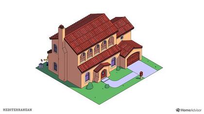 La casa de Los Simpson con estilo mediterráneo, según Home Advisor.
