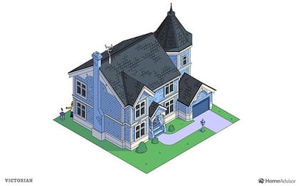 La casa de Los Simpson con estilo victoriano, según Home Advisor.