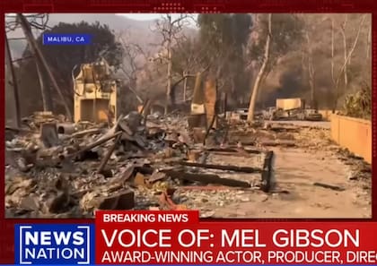 La casa de Mel Gibson de Malibú se prendió fuego mientras grababa el pódcast en Austin (Foto: Captura de video / News Nation)