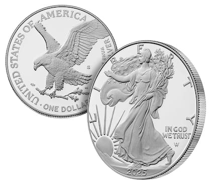 La Casa de Moneda de EE.UU. aseguró que el dólar de plata American Eagle es uno de los favoritos de los coleccionistas (United States Mint)